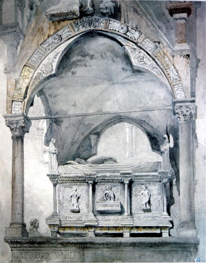 Sarcofago e baldacchino della tomba di Can Mastino II, Verona, 1852